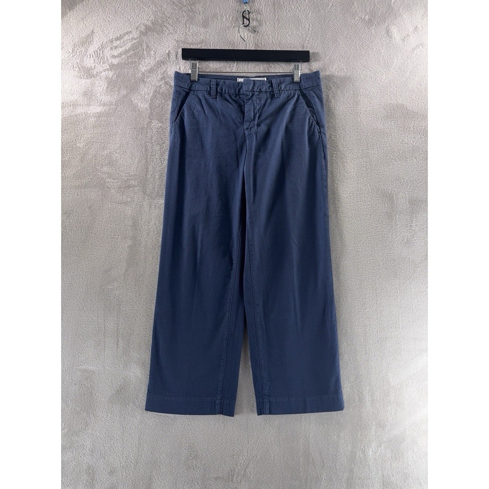 Frank & Eileen Wexford Wide Leg Pants Womens Size 4 Blue Blend Cropped